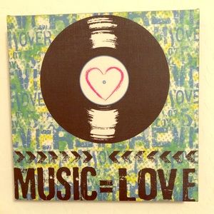 12in x 12in Music=Love sign